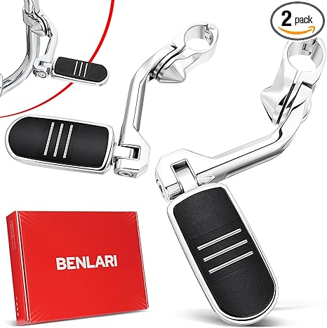 Benlari Highway Pegs, 1.25" Highway Foot Pegs Long Angled