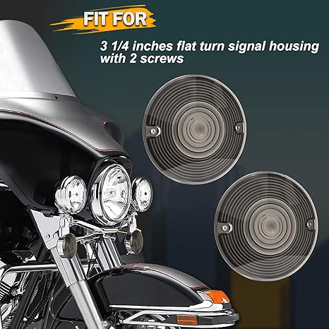 Benlari 3 1/4" Smoke Turn Signal Light Lens Covers