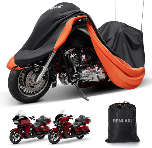 Benlari Waterproof Motorcycle Cover with Side Top Box