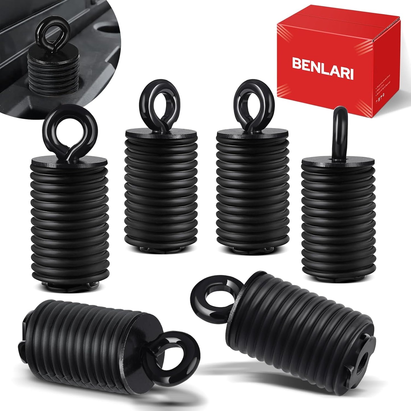 Benlari UTV Tie Down Anchors 1-7/16" Black