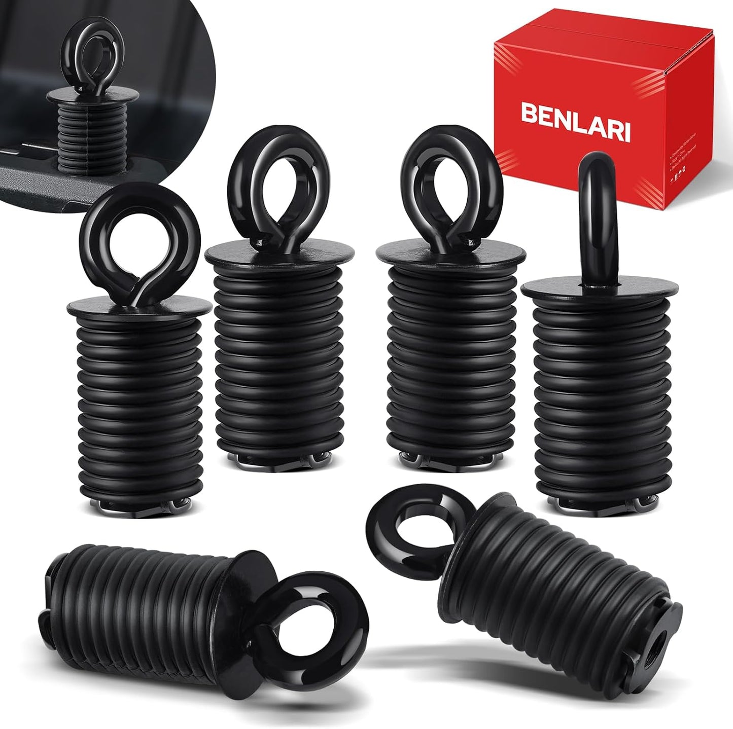 Benlari ATV Tie Down Anchors 1 Inch Black