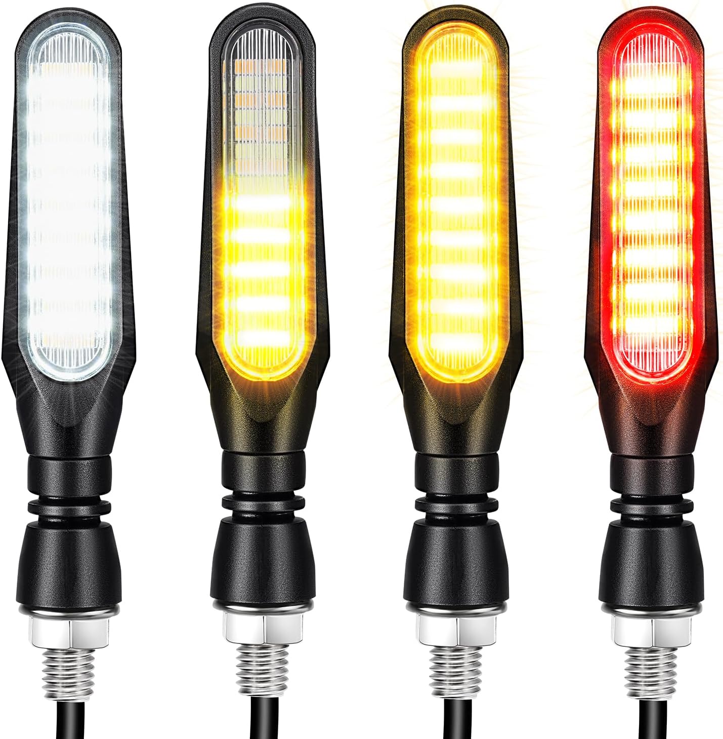 Benlari 4PCS Flowing Motorcycle Turn Signals